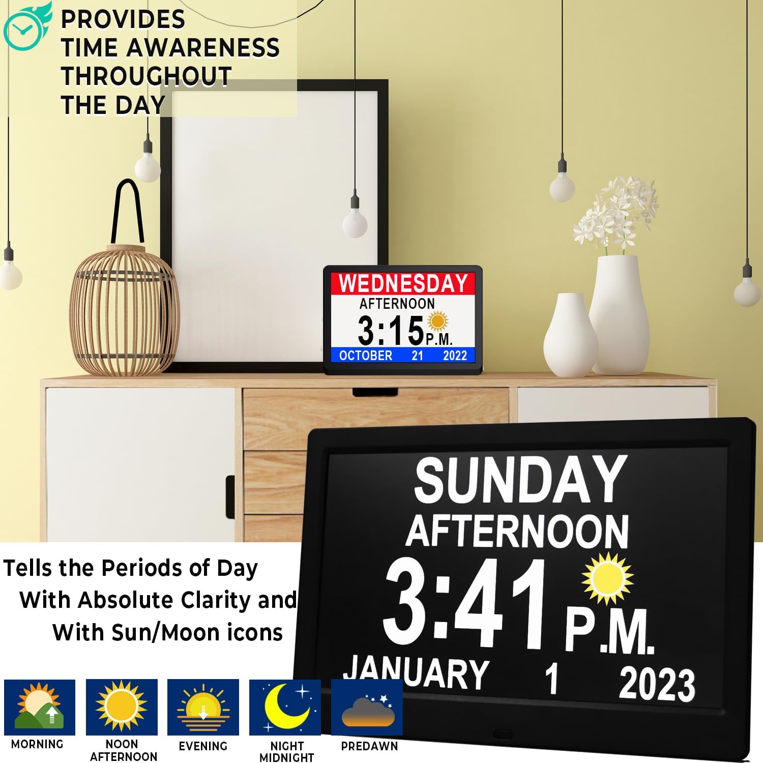 11.5 Inch Large Digital Calendar Day Clock