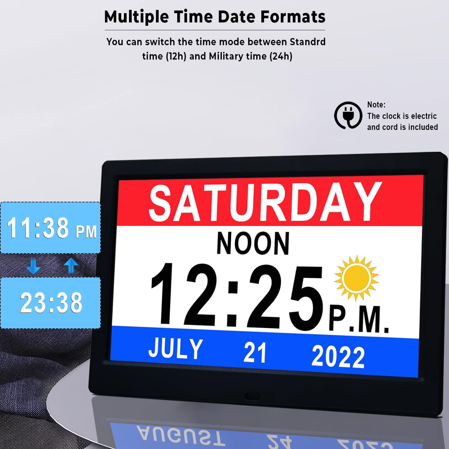 11.5 Inch Large Digital Calendar Day Clock