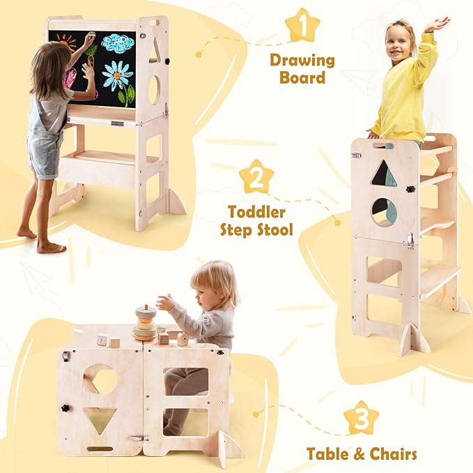 4-in-1 Toddler Kitchen Step Stool