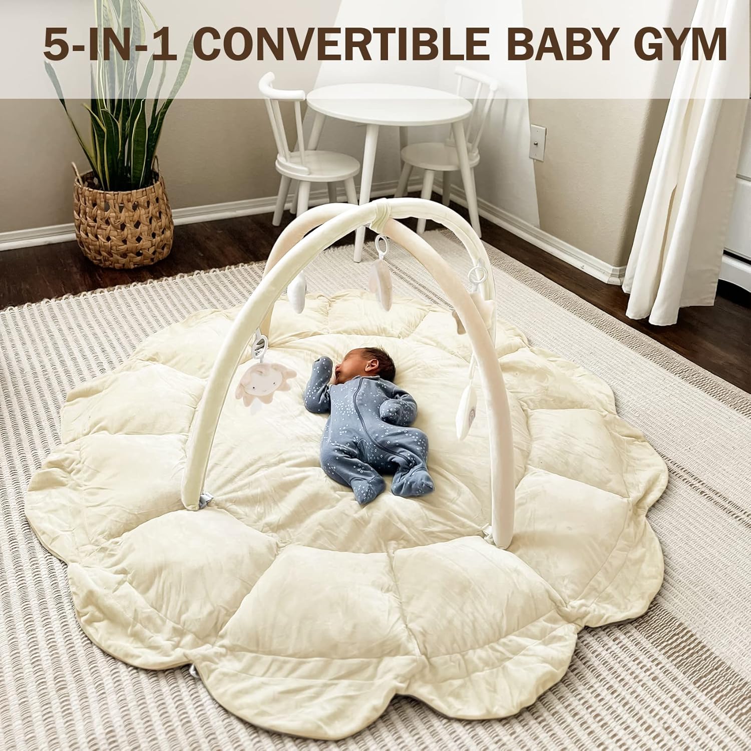 5-in-1 Convertible Baby Play Gym with 6 Toys